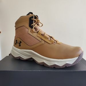 New! Under Armour UA Stellar G2 6" Boot Sneaker, Mens Size 12, Brown/White